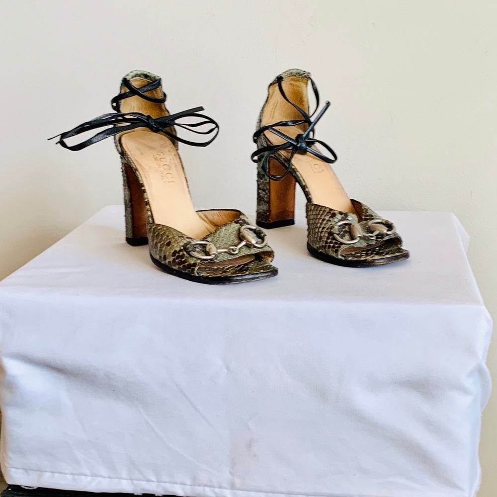 Vintage Rare Gucci Python Heels - image 2